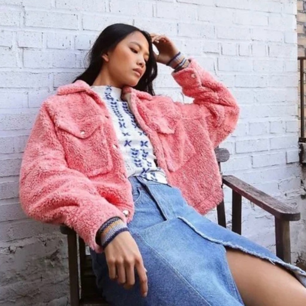Free People Teddy Swing Jacket Size Medium